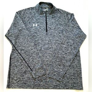 Under Armour Mens Heat Gear Pullover 1/4 Zip Performance Loose Fit Black Size XL